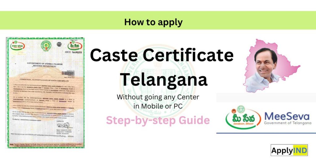 Apply Caste Certificate in Telangana