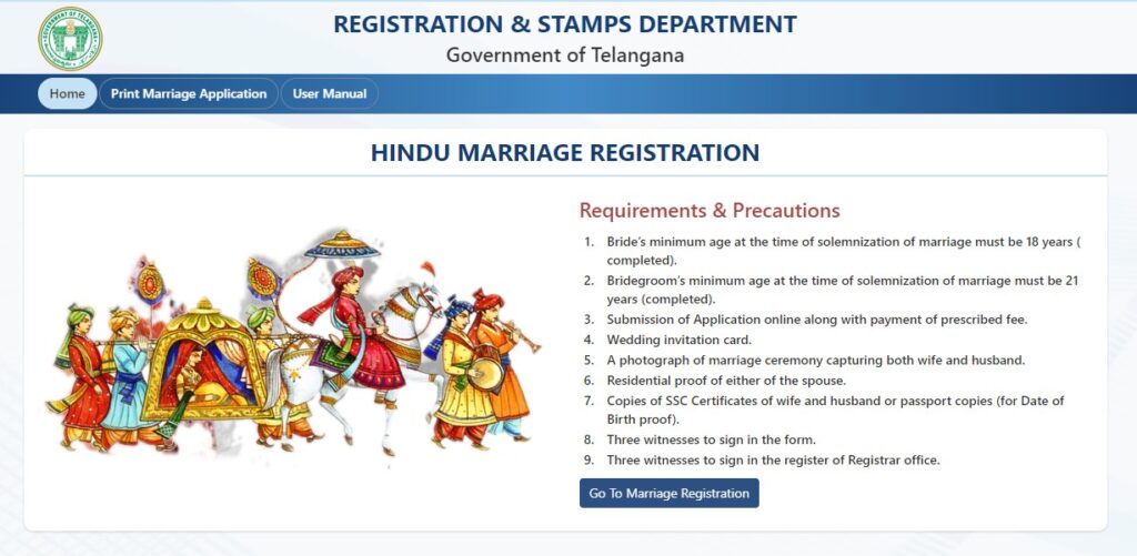 Apply Marriage Certificate in Telangana