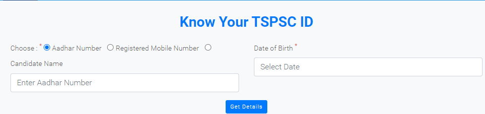 know your tspsc id 