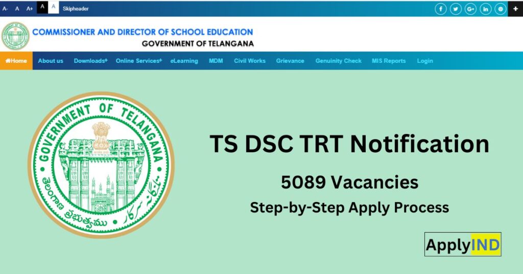 ts dsc trt notification teacher test apply process