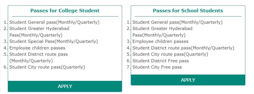 tsrtc student bus pass apply process
