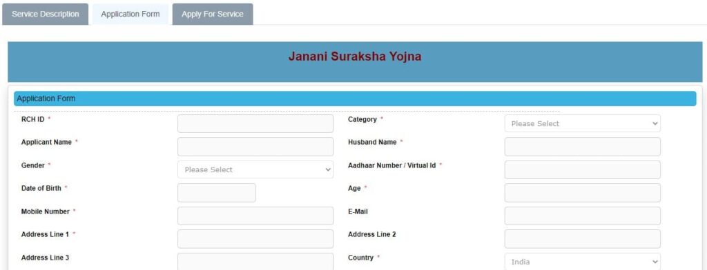 janani suraksha yojana online apply