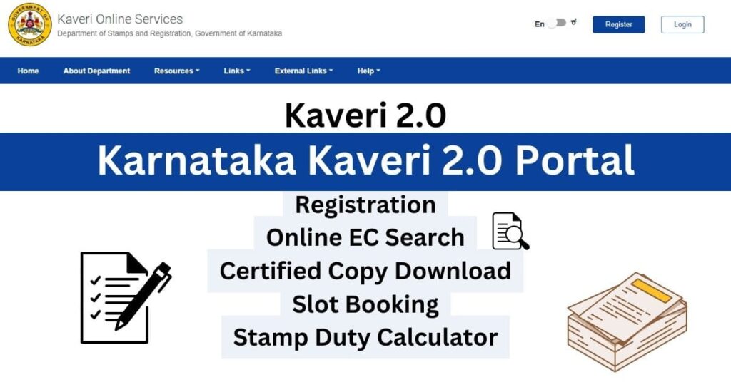kaveri 2.0 portal complete details and online ec, certified copy and registration process.