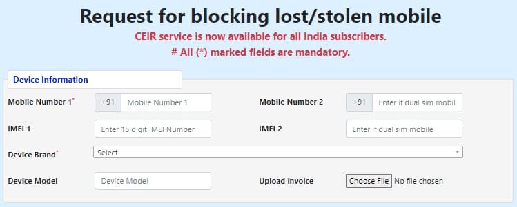 CEIR Portal Full details imei tracking, imei verification, find your lost mobile block stolen mobile.