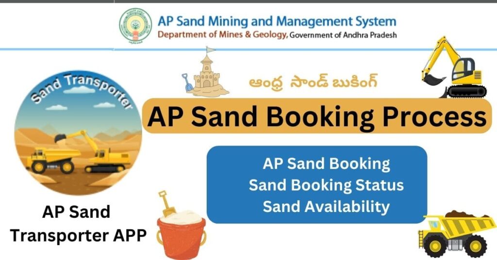 ap sand booking process, tracking, status, stockyards, availability status