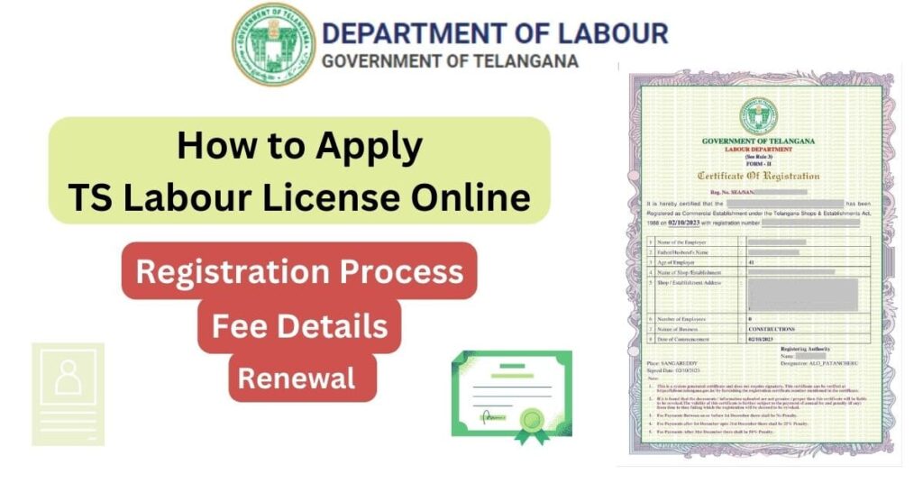 ts labour licence complete details registration, fee details, status, download process.